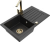 Graniidist köögivalamu Mexen Pablo 6510-73-670300-50, 75 x 43 x 16.1 cm, must/hõbedane metallic, koos segisti ja sifooniga