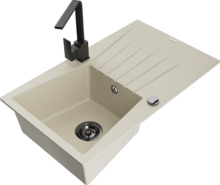 Graniidist köögivalamu Mexen Cesar 6514-69-670300-70, 77.5 x 47 x 20 cm, beež, segisti ja sifooniga