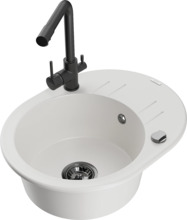 Graniidist köögivalamu Mexen Kevin 6517-20-671600-70, 58.6 x 45.8 x 19 cm, valge