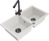 Graniitköögivalamu Mexen Mario 6504-20-671600-70, 82 x 43.6 x 16.1 cm, valge/must, segisti ja sifooniga