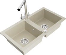 Graniitköögivalamu Mexen Mario 6504-69-671600-00, 82 x 43.6 x 16.1 cm, beež, segisti ja sifooniga