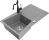 Graniidist köögivalamu Mexen Cesar 6514-71-670700-70, 77 x 47 x 20 cm, hall/must, segisti ja sifooniga
