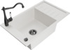 Graniidist köögivalamu Mexen Elias 6511-20-670700-70, 79.5 x 48 x 20 cm, valge/must, koos segisti ja sifooniga