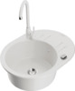 Graniidist köögivalamu Mexen Kevin 6517-20-670200-20, 58.6 x 45.8 x 18 cm, valge, segisti ja sifooniga