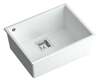 Graniidist köögivalamu Quadron David 50 HQD5542U1-BS, 550 x 420 x 225 mm, valge/roostevaba teras