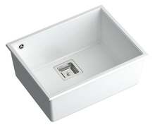 Graniidist köögivalamu Quadron David 50 HQD5542U1-BS, 550 x 420 x 225 mm, valge/roostevaba teras