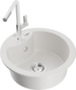 Graniidist köögivalamu Mexen Diego 6512-20-670401-02, 48 x 48 x 16 cm, valge, koos segisti ja sifooniga