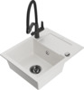 Graniidist köögivalamu Mexen Enzo 6506-20-671701-70-B, 57.6 x 46.5 x 17.4 cm, valge/must, koos segisti ja sifooniga