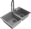 Graniidist köögivalamu Mexen Tomas 6516-71-73450-07-B, 80 x 50 x 19 cm, hall/must, koos segisti ja sifooniga