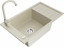 Graniidist köögivalamu Mexen Elias 6511-69-670200-69, 79.5 x 48 x 20 cm, liiv, koos segisti ja sifooniga