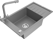Graniidist köögivalamu Mexen Elias 6511-71-671600-71, 79 x 48 x 20 cm, hall, segisti ja sifooniga