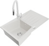Graniidist köögivalamu Mexen Cesar 6514-20-672601-20, 77 x 47 x 20 cm, valge, segisti ja sifooniga