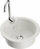 Graniidist köögivalamu Mexen Diego 6512-20-670200-00, 48.8 x 48.8 x 16.7 cm, valge/kroom, koos segisti ja sifooniga