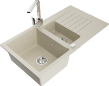 Graniidist köögivalamu Mexen Matias 6502-69-670300-00, 90 x 50.5 x 20 cm, beež, segisti ja sifooniga
