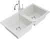 Graniidist köögivalamu Mexen Mario 6504-20-670700-00, 82 x 43.6 x 16.1 cm, valge, koos segisti ja sifooniga