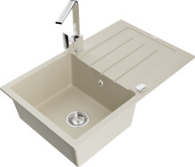 Graniidist köögivalamu Mexen Bruno 6513-69-670300-00, 79.5 x 49.5 x 20 cm, beež, koos segisti ja sifooniga