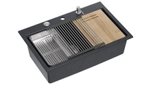 Köögivalamu Quadron Marc HQM7650U8BS, 76 x 50 x 23.5 cm, must teemant/roostevaba teras
