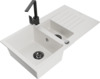 Graniidist köögivalamu Mexen Matias 6502-20-670300-70, 90 x 50.5 x 20 cm, valge/must, koos segisti ja sifooniga
