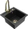 Graniidist köögivalamu Mexen Vito 6503-73-670101-50, 49 x 52 x 21 cm, must/hõbedane metallic, segisti ja sifooniga