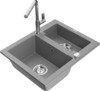 Graniidist köögivalamu Mexen Carlos 6518-71-670401-00, 58.2 x 47.5 x 17.7 cm, hall, koos segisti ja sifooniga