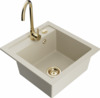Graniidist köögivalamu Mexen Vito 6503-69-670200-50, 49 x 52 x 21 cm, beež/kuldne, segisti ja sifooniga