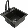 Graniidist köögivalamu Mexen Vito 6503-75-670101-70-B, 52 x 49 x 21 cm, metallic must/kuldne, segisti ja sifooniga