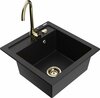 Graniidist köögivalamu Mexen Vito 6503-77-670200-50, 49 x 52 x 21 cm, must/gold, segisti ja sifooniga