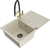 Graniidist köögivalamu Mexen Bruno 6513-69-671701-57-B, 79.5 x 49.5 x 20 cm, beež, segisti ja sifooniga