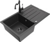 Graniidist köögivalamu Mexen Bruno 6513-76-670700-70-B, 79.5 x 49.5 x 20 cm, must, segisti ja sifooniga
