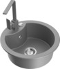 Graniidist köögivalamu Mexen Diego 6512-71-670300-71, 48.8 x 48.8 x 16.7 cm, hall, koos segisti ja sifooniga