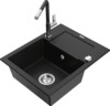 Graniidist köögivalamu Mexen Enzo 6506-77-670401-07, 57.6 x 46.5 x 17.4 cm, must, koos segisti ja sifooniga