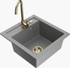 Graniidist köögivalamu Mexen Vito 6503-71-670200-50, 49 x 52 x 21 cm, hall, koos segisti ja sifooniga