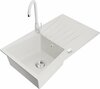 Graniidist köögivalamu Mexen Cesar 6514-20-670200-20, 77.5 x 47 x 18 cm, valge, koos segisti ja sifooniga