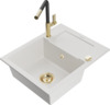 Graniidist köögivalamu Mexen Enzo 6506-20-670401-57-G, 57.6 x 46.5 x 17.4 cm, valge, koos segisti ja sifooniga