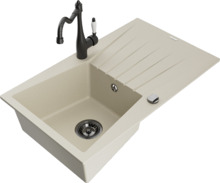 Graniidist köögivalamu Mexen Cesar 6514-69-670700-70, 77.5 x 47 x 20 cm, beež, segisti ja sifooniga