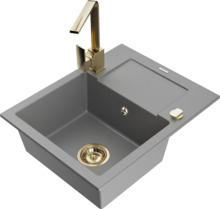 Graniidist köögivalamu Mexen Enzo 6506-71-670300-50, 57.6 x 46.5 x 17.4 cm, hall, koos segisti ja sifooniga