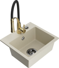 Graniidist köögivalamu Mexen Milo 6505-69-73450-57-B, 43.5 x 41 x 17.1 cm, beež, segisti ja sifooniga