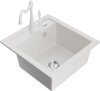 Graniidist köögivalamu Mexen Vito 6503-20-670700-20, 49 x 52 x 21 cm, valge, segisti ja sifooniga