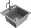Graniidist köögivalamu Mexen Vito 6503-71-670700-71, 49 x 52 x 21 cm, hall, koos segisti ja sifooniga