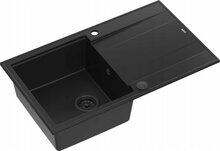 Graniitvalamu Quadron Evan 111 HCQE8650U7BLMP2O, 86 x 50 x 21 cm, süsimust, Push 2 Open sifooniga