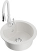 Graniidist köögivalamu Mexen Diego 6512-20-672601-20, 48.8 x 48.8 x 16.7 cm, valge, segisti ja sifooniga