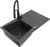 Graniidist köögivalamu Mexen Cesar 6514-76-73450-70-B, 77.5 x 47 x 20 cm, must, segisti ja sifooniga