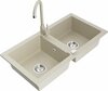 Graniidist köögivalamu Mexen Mario 6504-69-670200-69, 82 x 43.6 x 16.1 cm, beež, koos segisti ja sifooniga