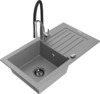 Graniidist köögivalamu Mexen Pablo 6510-71-73450-07-B, 75.2 x 43.6 x 16.1 cm, hall/must/kroom, segisti ja sifooniga