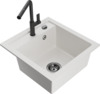 Graniidist köögivalamu Mexen Vito 6503-20-670401-70-B, 49 x 52 x 21 cm, valge/must, koos segisti ja sifooniga