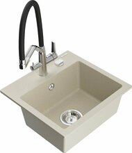 Graniidist köögivalamu Mexen Milo 6505-69-671701-07, 43.5 x 41 x 17.1 cm, beež, segisti ja sifooniga