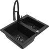 Graniidist köögivalamu Mexen Carlos 6518-77-73450-70-B, 58.2 x 47.5 x 17.7 cm, must, segisti ja sifooniga
