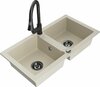 Graniidist köögivalamu Mexen Mario 6504-69-670101-70, 82 x 43 x 16 cm, beež, koos segisti ja sifooniga