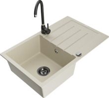 Graniidist köögivalamu Mexen Bruno 6513-69-670200-70, 79 x 49 x 20 cm, beež, segisti ja sifooniga