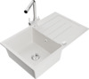 Graniidist köögivalamu Mexen Bruno 6513-20-671600-00, 79.5 x 49.5 x 20 cm, valge, segisti ja sifooniga